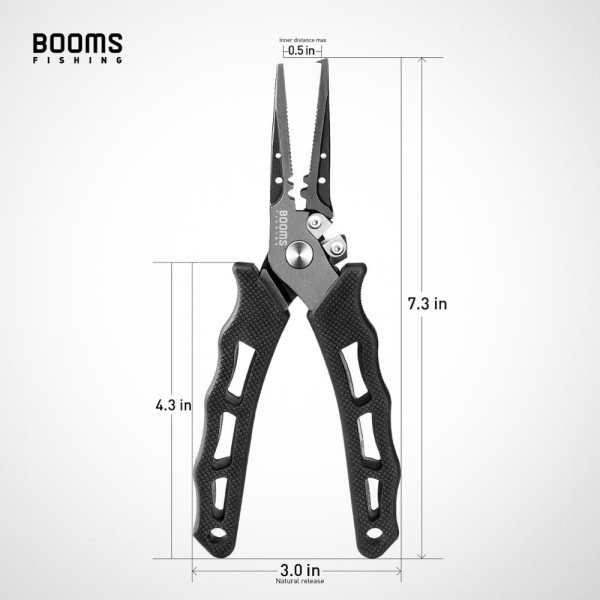 Booms Fishing F07-Alicates de pesca de acero inoxidable, cortadores de línea trenzada, removedor de anzuelos, herramienta de equipo de pesca resistente al agua salada - Imagen 6