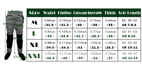 Botas impermeables transpirables de 3 capas para pesca con mosca, Pantalones altos, duraderos, para caza de patos - Imagen 5